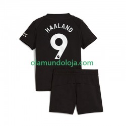 Camisola Manchester City Erling Haaland 9 Criança Equipamento Segundo 2025-2026 Manga Curta